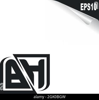 Initial BH logo design with Shape style, Logo business branding. Stock Vector