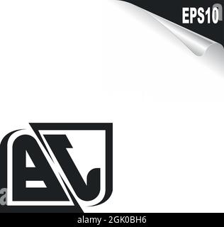Initial BJ logo design with Shape style, Logo business branding. Stock Vector