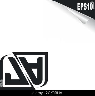 Initial JA logo design with Shape style, Logo business branding. Stock Vector