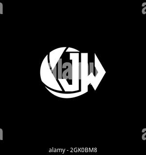 Initial JW logo design Geometric and Circle style, Logo business branding. Stock Vector