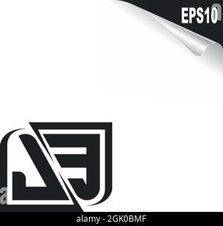 Initial JE logo design with Shape style, Logo business branding. Stock Vector
