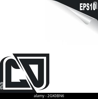 Initial CD logo design with Shape style, Logo business branding. Stock Vector