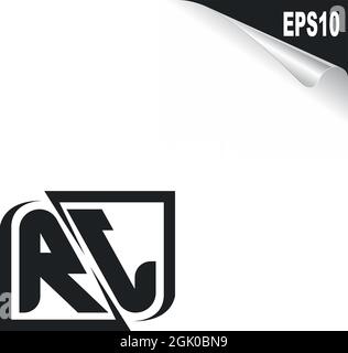 Initial RJ logo design with Shape style, Logo business branding. Stock Vector