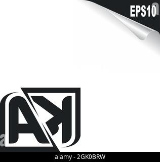 Initial AK logo design with Shape style, Logo business branding. Stock Vector