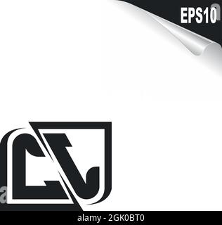 Initial CJ logo design with Shape style, Logo business branding. Stock Vector