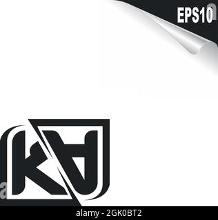 Initial KA logo design with Shape style, Logo business branding. Stock Vector