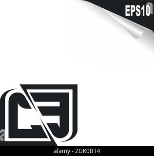 Initial CE logo design with Shape style, Logo business branding. Stock Vector