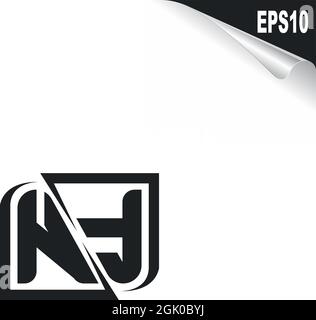 Initial NF logo design with Shape style, Logo business branding. Stock Vector