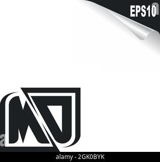 Initial MD logo design with Shape style, Logo business branding. Stock Vector