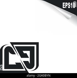 Initial CG logo design with Shape style, Logo business branding. Stock Vector
