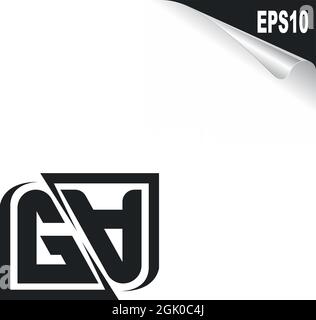 Initial GA logo design with Shape style, Logo business branding. Stock Vector