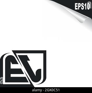 Initial EJ logo design with Shape style, Logo business branding. Stock Vector