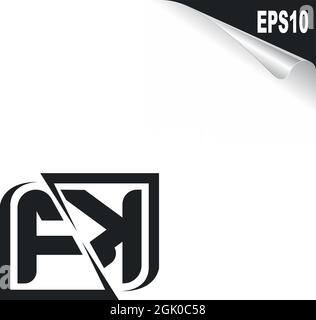 Initial FK logo design with Shape style, Logo business branding. Stock Vector