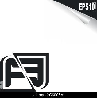 Initial FE logo design with Shape style, Logo business branding. Stock Vector