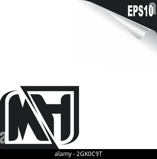 Initial MH logo design with Shape style, Logo business branding. Stock Vector