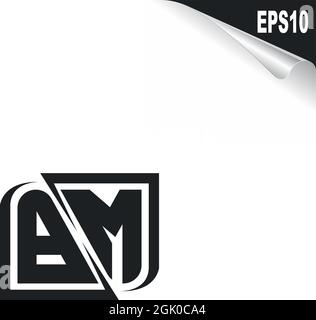 Initial BM logo design with Shape style, Logo business branding. Stock Vector