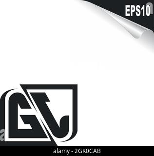 Initial GJ logo design with Shape style, Logo business branding. Stock Vector