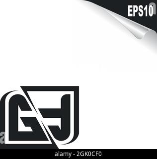 Initial GF logo design with Shape style, Logo business branding. Stock Vector