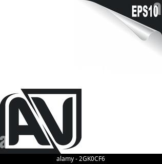 Initial AV logo design with Shape style, Logo business branding. Stock Vector