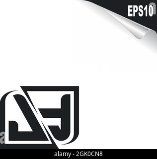 Initial JF logo design with Shape style, Logo business branding. Stock Vector