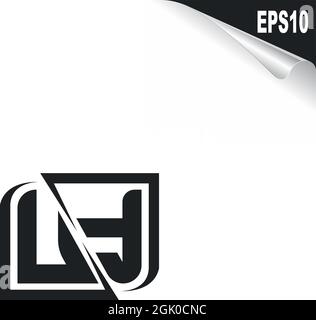 Initial UF logo design with Shape style, Logo business branding. Stock Vector