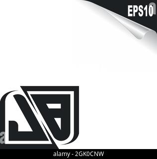 Initial JB logo design with Shape style, Logo business branding. Stock Vector