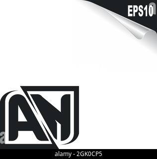 Initial AN logo design with Shape style, Logo business branding. Stock Vector