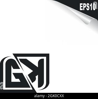 Initial GK logo design with Shape style, Logo business branding. Stock Vector