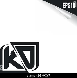 Initial KD logo design with Shape style, Logo business branding. Stock Vector