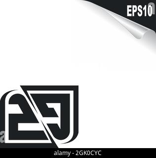 Initial ZG logo design with Shape style, Logo business branding. Stock Vector