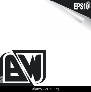 Initial BW logo design with Shape style, Logo business branding. Stock Vector