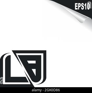 Initial LB logo design with Shape style, Logo business branding. Stock Vector