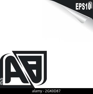 Initial AB logo design with Shape style, Logo business branding. Stock Vector