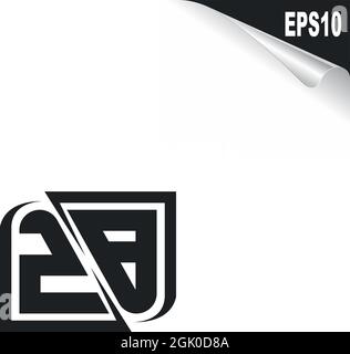 Initial ZB logo design with Shape style, Logo business branding. Stock Vector