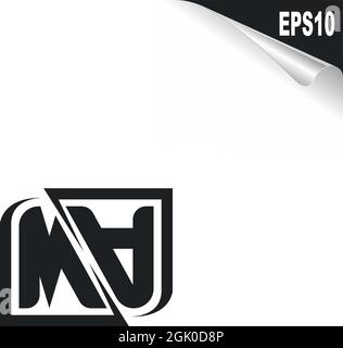 Initial MA logo design with Shape style, Logo business branding. Stock Vector