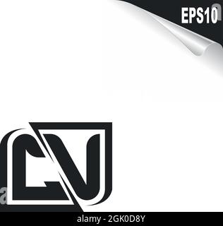 Initial CV logo design with Shape style, Logo business branding. Stock Vector