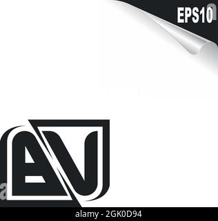 Initial BV logo design with Shape style, Logo business branding. Stock Vector