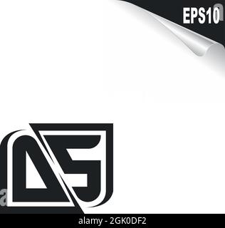 Initial DS logo design with Shape style, Logo business branding. Stock Vector