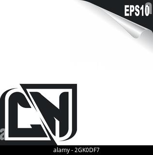 Initial CN logo design with Shape style, Logo business branding. Stock Vector