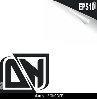 Initial DN logo design with Shape style, Logo business branding. Stock Vector