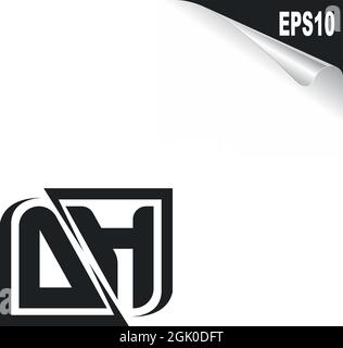 Initial DH logo design with Shape style, Logo business branding. Stock Vector