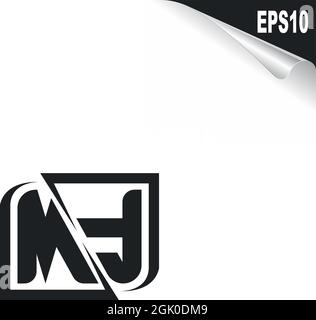 Initial MF logo design with Shape style, Logo business branding. Stock Vector