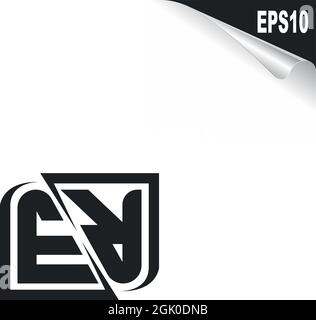 Initial ER logo design with Shape style, Logo business branding. Stock Vector