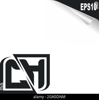 Initial CH logo design with Shape style, Logo business branding. Stock Vector