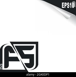 Initial FS logo design with Shape style, Logo business branding. Stock Vector