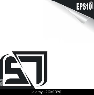 Initial SL logo design with Shape style, Logo business branding. Stock Vector