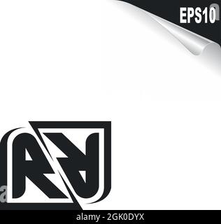 Initial RR logo design with Shape style, Logo business branding. Stock Vector