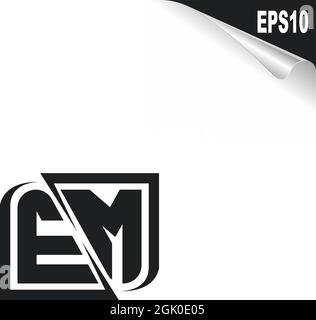 Initial EM logo design with Shape style, Logo business branding. Stock Vector