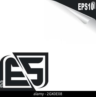 Initial ES logo design with Shape style, Logo business branding. Stock Vector