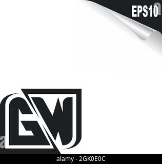 Initial GW logo design with Shape style, Logo business branding. Stock Vector